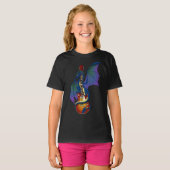 Blue Dragon Sunburst gitaarmuziek T-shirt (Voorkant volledig)
