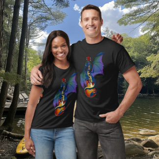 Blue Dragon Sunburst gitaarmuziek T-shirt