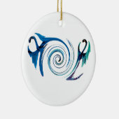 Blue Dragon Swirls Fantasy Animal Keramisch Ornament (Rechts)