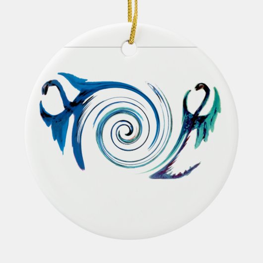 Blue Dragon Swirls Fantasy Animal Keramisch Ornament (Voorkant)