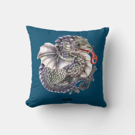 Blue Dragon Throw Cushion Kussen