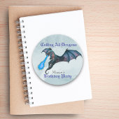 Blue Dragon verjaardagsfeestje Ronde Sticker