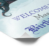 Blue Dragon Verjaardagsfeestje Welkom Foto Afdruk (Hoek)