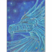 Blue dragon vinyl sticker van Renee Lavoie (Voorkant)