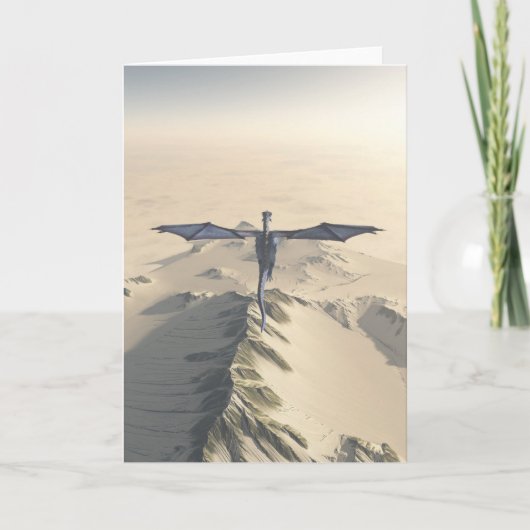 Blue Dragon Vliegen over de winterbergen Kaart (Voorkant)