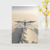 Blue Dragon Vliegen over de winterbergen Kaart (Gele Bloem)