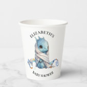 Blue Dragon Waterverf Baby shower Papieren Bekers (Voorkant)