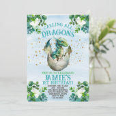 Blue Dragon Waterverf Verjaardagsuitnodigingen Kaart (Staand voorkant)