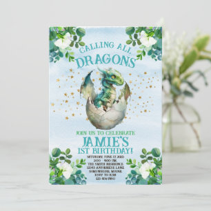 Blue Dragon Waterverf Verjaardagsuitnodigingen Kaart