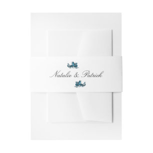 Blue Dragon Wedding Belly Bands Uitnodigingen Wikkel