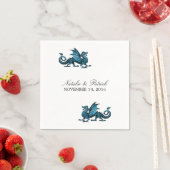 Blue Dragon Wedding Paper Napkins Servetten (Insitu)
