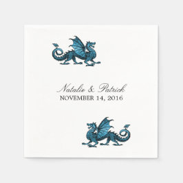 Blue Dragon Wedding Paper Napkins Servetten