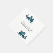 Blue Dragon Wedding Paper Napkins Servetten (Hoek)