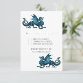 Blue Dragon Wedding Response Kaart (Staand voorkant)