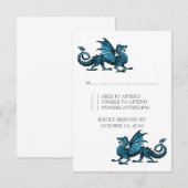 Blue Dragon Wedding Response Kaart (Voorkant / Achterkant)