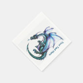 Blue Dragon White Cocktail Paper Napkins Servetten (Hoek)