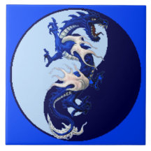 Blue Dragon Yin Yang tegels