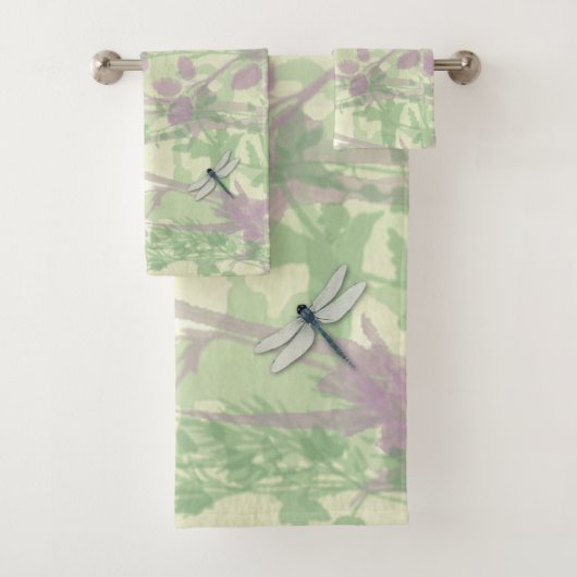 Blue Dragonflies Bath Towels Bad Handdoek (Insitu)