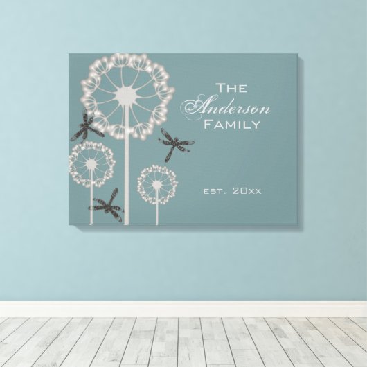 Blue Dragonflies Canvas Afdruk (Insitu (Houten vloer))