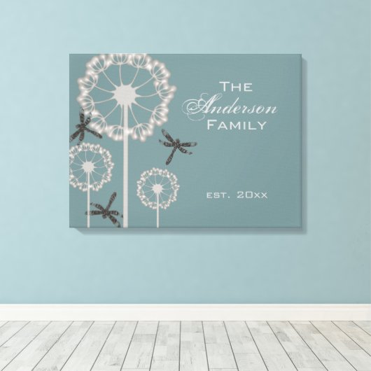 Blue Dragonflies Canvas Afdruk (Insitu (Houten vloer))