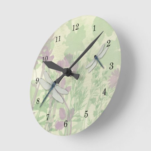 Blue Dragonflies Clock Ronde Klok (Hoek)