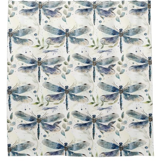 Blue Dragonflies Douchegordijn (Voorkant)