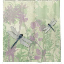 Blue Dragonflies Shower Curtain