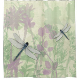 Blue Dragonflies Shower Curtain Douchegordijn