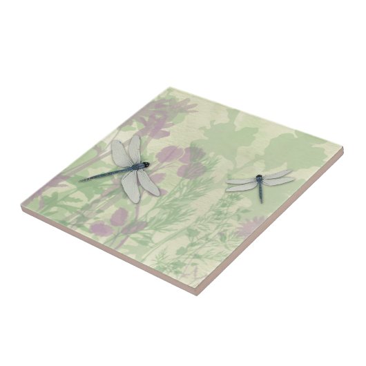 Blue Dragonflies Tile Tegeltje (Zijkant)