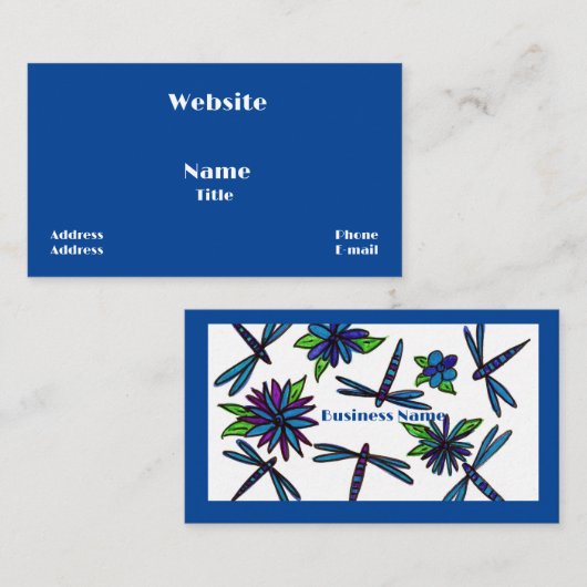 Blue Dragonflies Visitekaartjes (Voorkant / Achterkant)