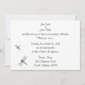 Blue Dragonflies Wedding Uitnodiging (Achterkant)
