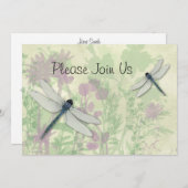 Blue Dragonflies Wedding Uitnodiging (Voorkant / Achterkant)