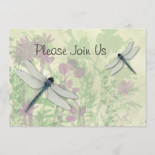 Blue Dragonflies Wedding Uitnodiging