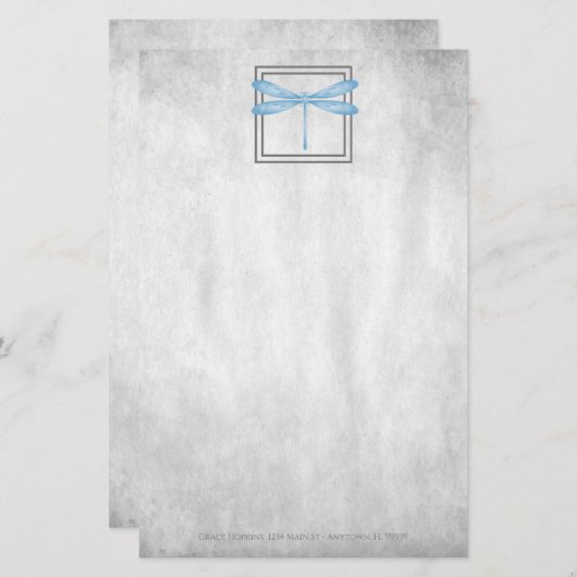 Blue Dragonfly - Aangepaste artikelen Briefpapier (Voorkant / Achterkant)