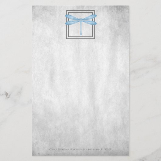 Blue Dragonfly - Aangepaste artikelen Briefpapier (Voorkant)