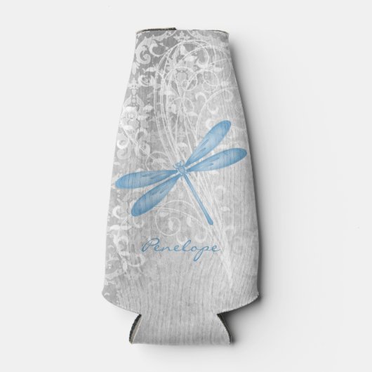 Blue Dragonfly - aangepaste flessenkoeler Flesjeskoeler (Voorkant)