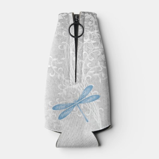 Blue Dragonfly - aangepaste flessenkoeler Flesjeskoeler (Achterkant)