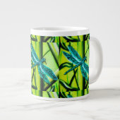Blue Dragonfly Abstracte koffiebeker Grote Koffiekop (Voorkant rechts)