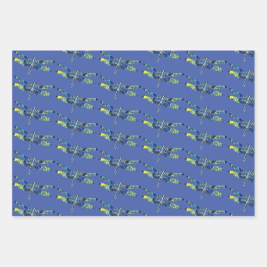 Blue Dragonfly Art inpakpapier (Voorkant)