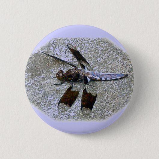 Blue Dragonfly Badge Ronde Button 5,7 Cm (Voorkant)