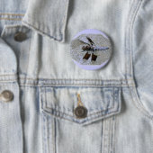 Blue Dragonfly Badge Ronde Button 5,7 Cm (In situ)