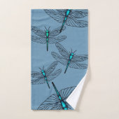 Blue Dragonfly Bathroon Towel Set Bad Handdoek (Handdoek)