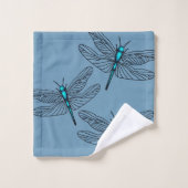 Blue Dragonfly Bathroon Towel Set Bad Handdoek (Wasdoekje)
