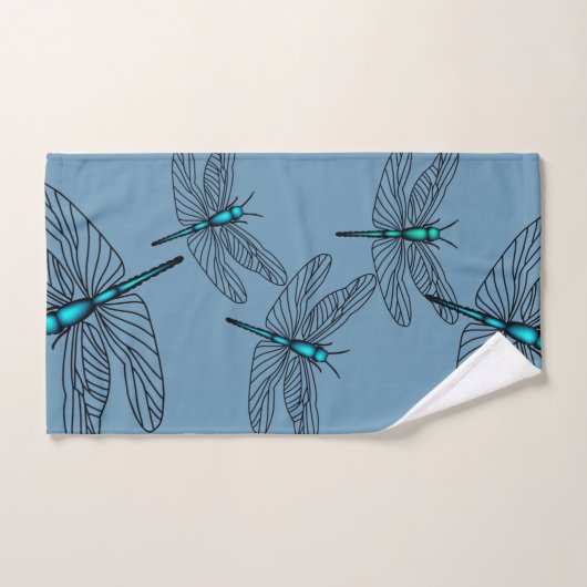 Blue Dragonfly Bathroon Towel Set Bad Handdoek (Handdoek)