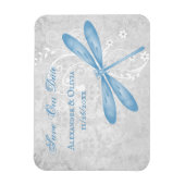 Blue Dragonfly bewaart de datum magneet (Verticaal)