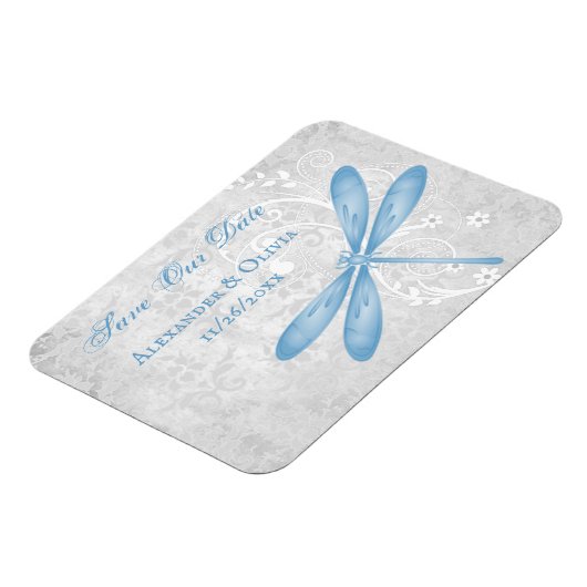 Blue Dragonfly bewaart de datum magneet (Linkerzijde)