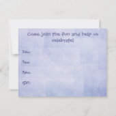 Blue Dragonfly Birthday Party Invitation Kaart (Achterkant)