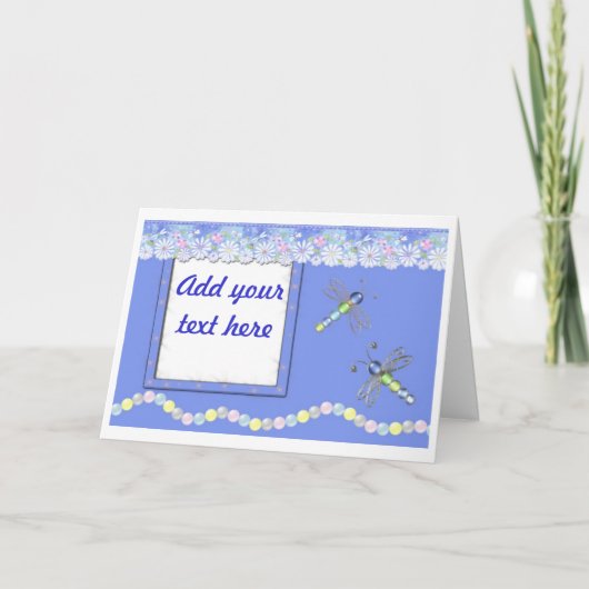 Blue Dragonfly Birthday Party Invitations (Voorkant)