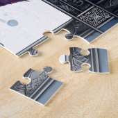 Blue Dragonfly Botanical Watercolor Legpuzzel (Zijkant)