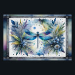 Blue Dragonfly Botanical Watercolor Perfect Poster<br><div class="desc">A luminous blue dragonfly spreads delicate wings across a dreamy watercolor botanical scene, surrounded by soft florals, airy leaves, and scattered paint splashes. Shades of sapphire, teal, indigo, and gentle pastel greens blend into a light, painterly background that feels calm and enchanting. The dragonfly’s iridescent wings shimmer with layered watercolor...</div>